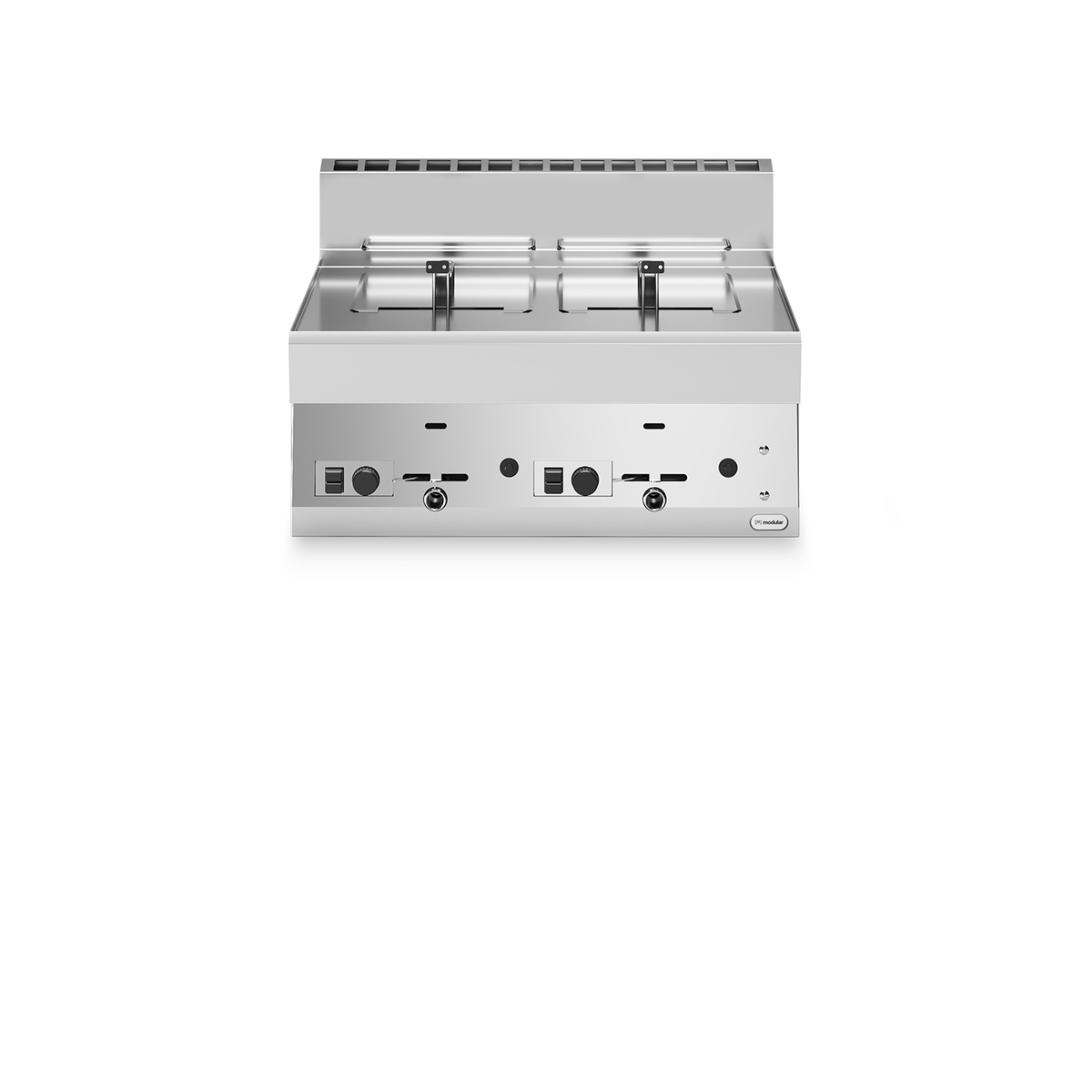 FUN 65/70 Gasfritteuse 2 Becken 8+8 l Brenner im Becken 12,6 kW oben