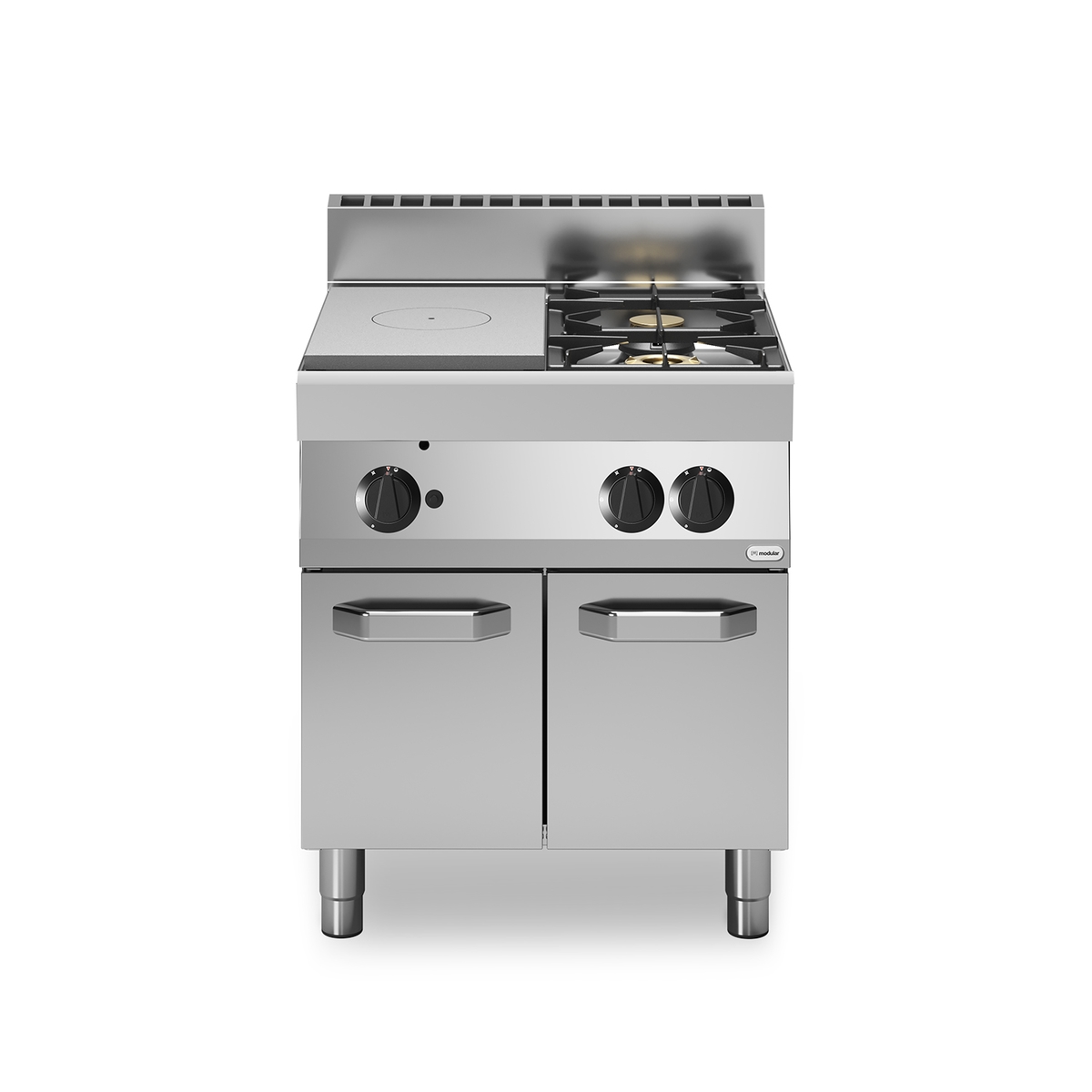 Vollgas-Emaille-Kochfeld FUN 70/70 2 Brenner 14,7 kW Fach mit Türen