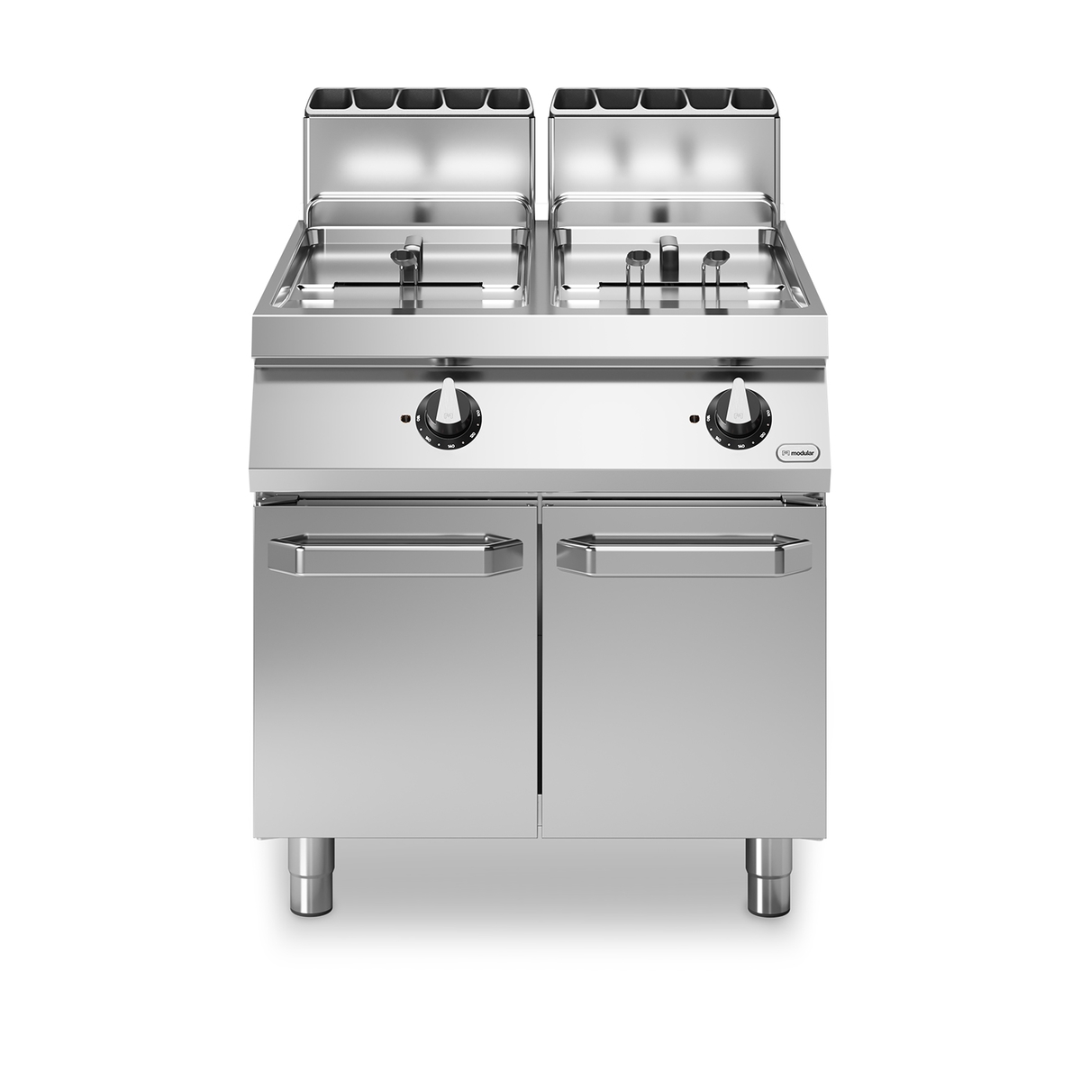 ROC 70/80 2 freistehende Gasfritteuse 13+13 Liter 24 kW Fach mit Türen