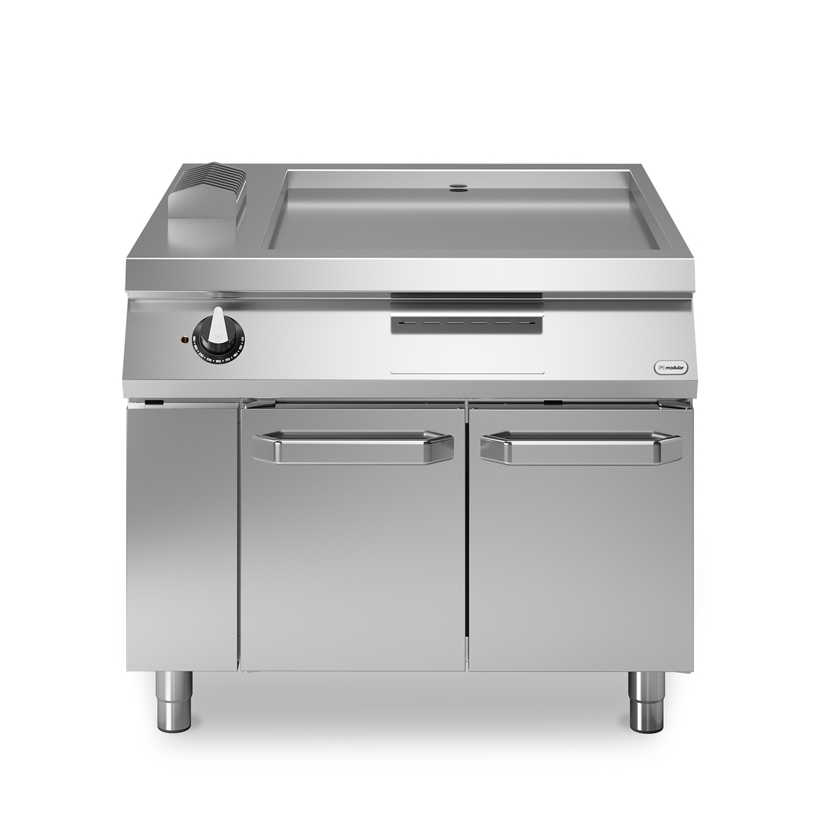 Frittierplatte ele ROC 110/100 glatte Platte 15 kW Fach mit Türen