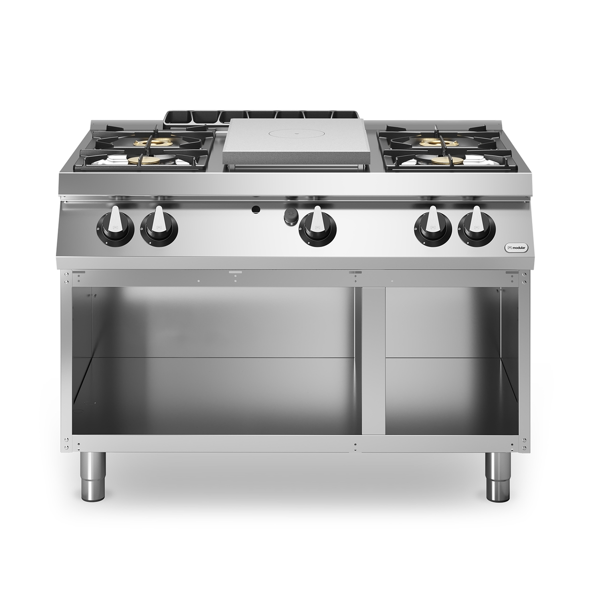 Vollgas-Emaille-Kochfeld ROC 70/120 4 Brenner 24,4 kW offenes Fach