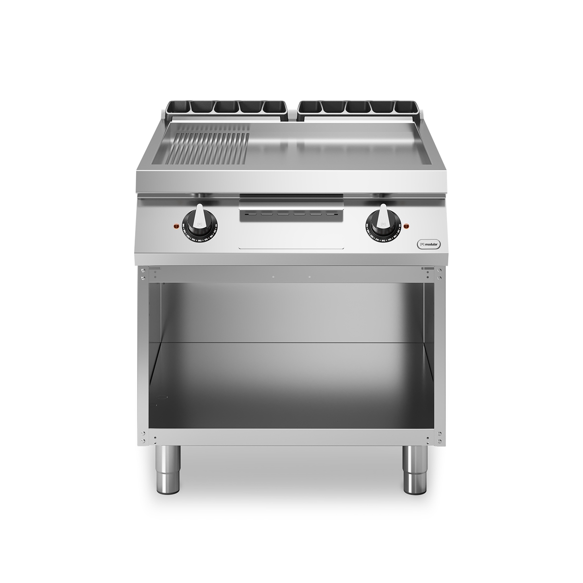 Elektro-Bratplatte ROC 70/80 2/3 glatt 1/3 Rillenplatte 10,8 kW offenes Fach