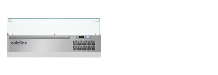 Aufsatz-Kühlvitrine für Zutaten 1300 Steckerfertig GN1/3, +2°+10°C Mit Glas
