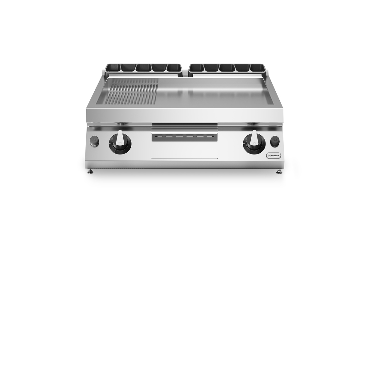 Frittierplatte Gas ROC 70/80 2/3 glatt 1/3 Rillenplatte 12 kW oben