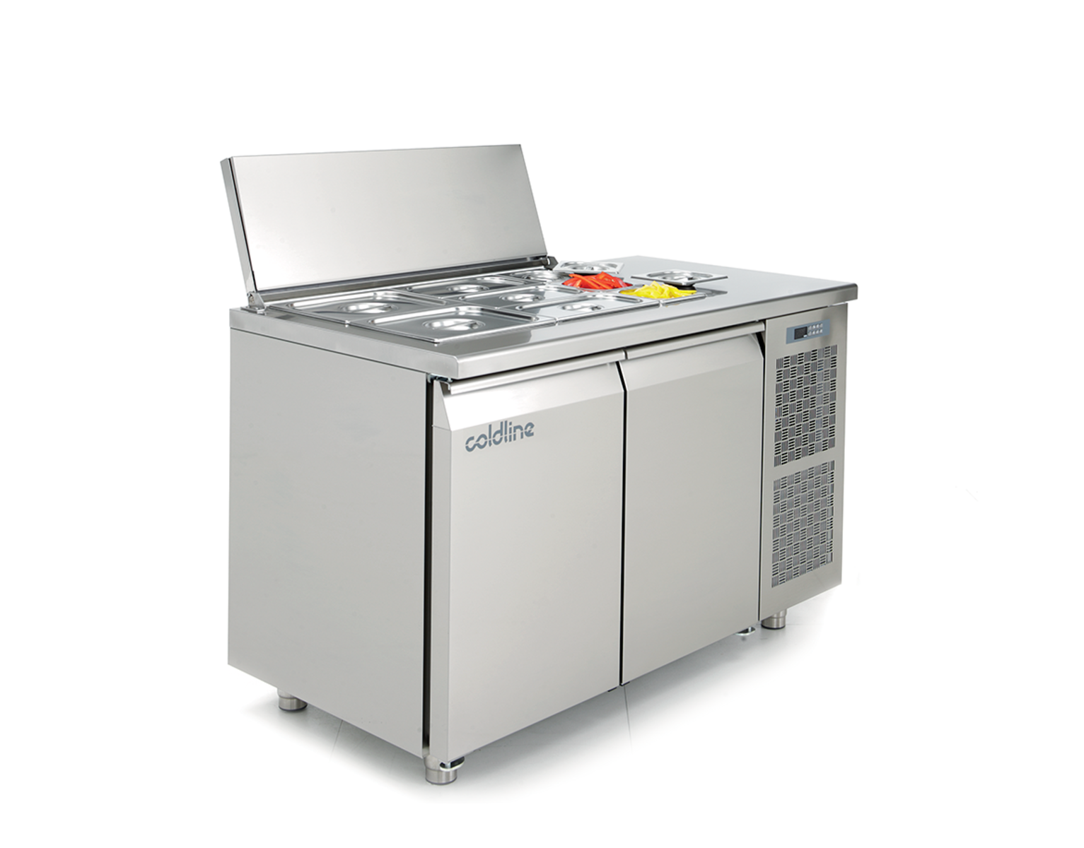 Coldline Saladette-Tisch mit Deckel/Abdeckung über den GN-Behältern