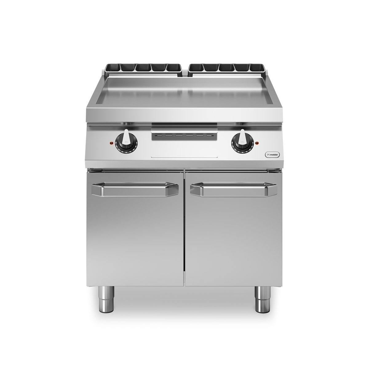 Elektrische Friteuse ROC 90/80 glattes Chromblech 15 kW Fach mit Türen