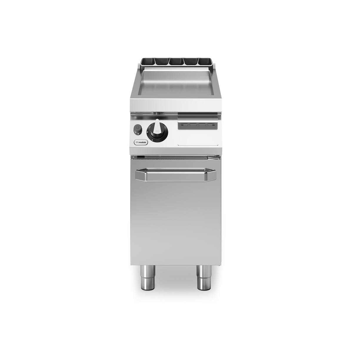 Frittierplatte Gas ROC 90/40 glatte Platte 7 kW Fach mit Tür