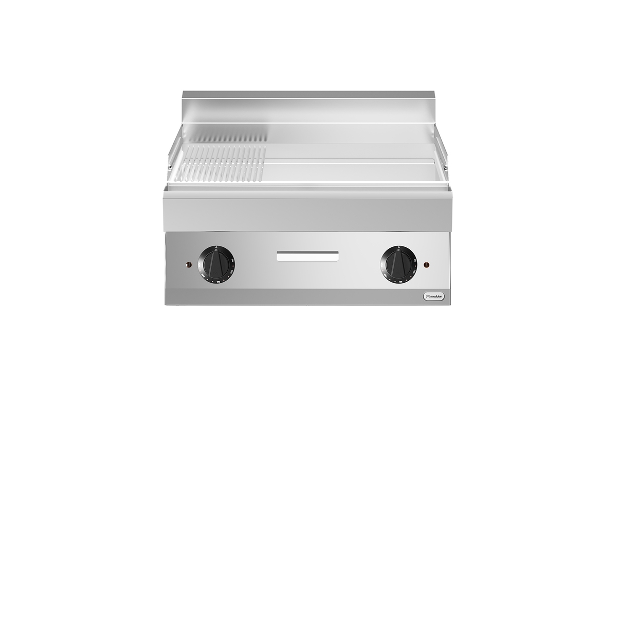 Elektrische Frittierplatte FUN 70/70 Chromplatte 2/3 glatt 1/3 gerillt 9 kW Platte