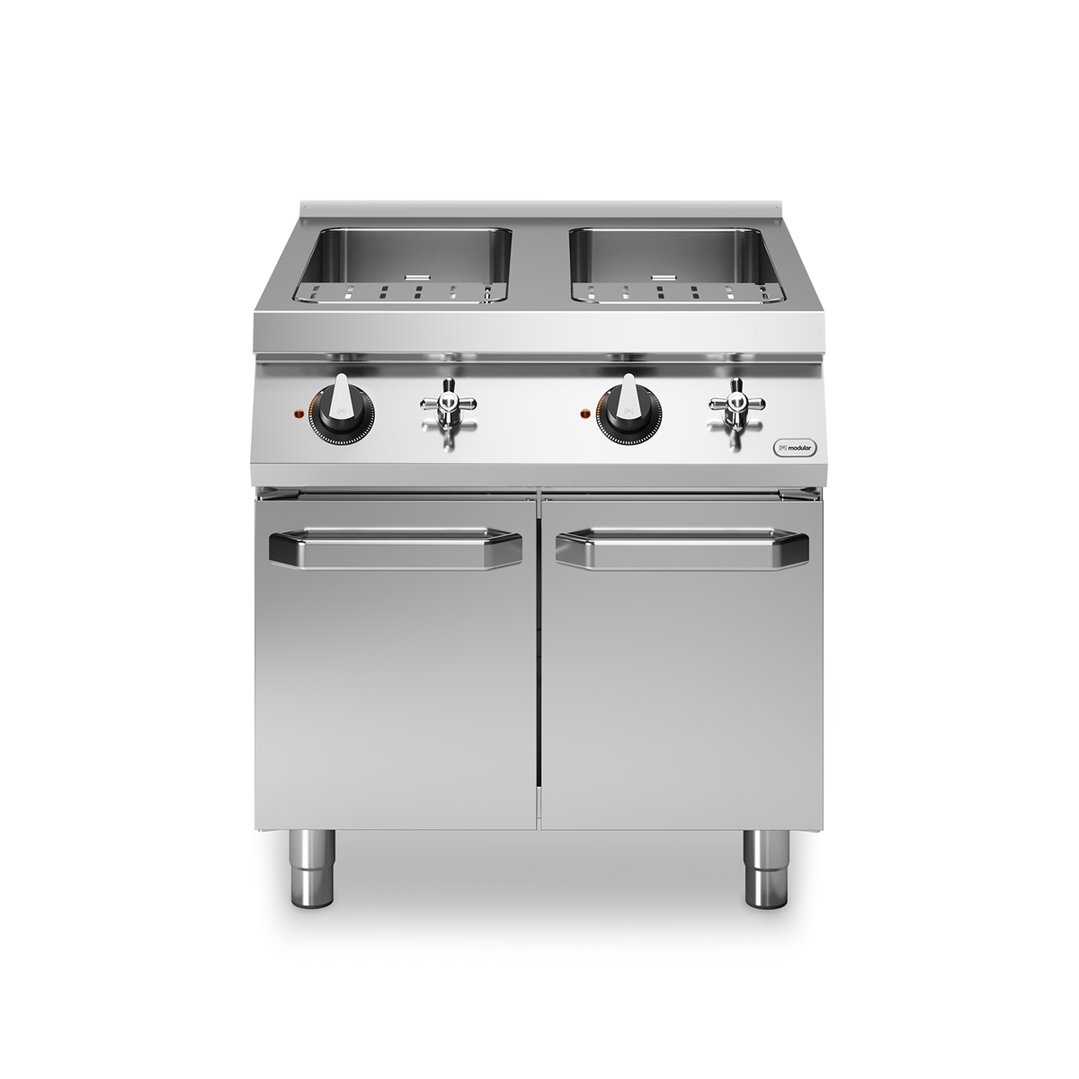 ROC 70/80 Elektro-Nudelkocher 2 Becken 26+26 Liter 11,5 kW Fach mit Türen