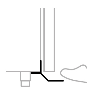 Pedal für Öffnung der Tür