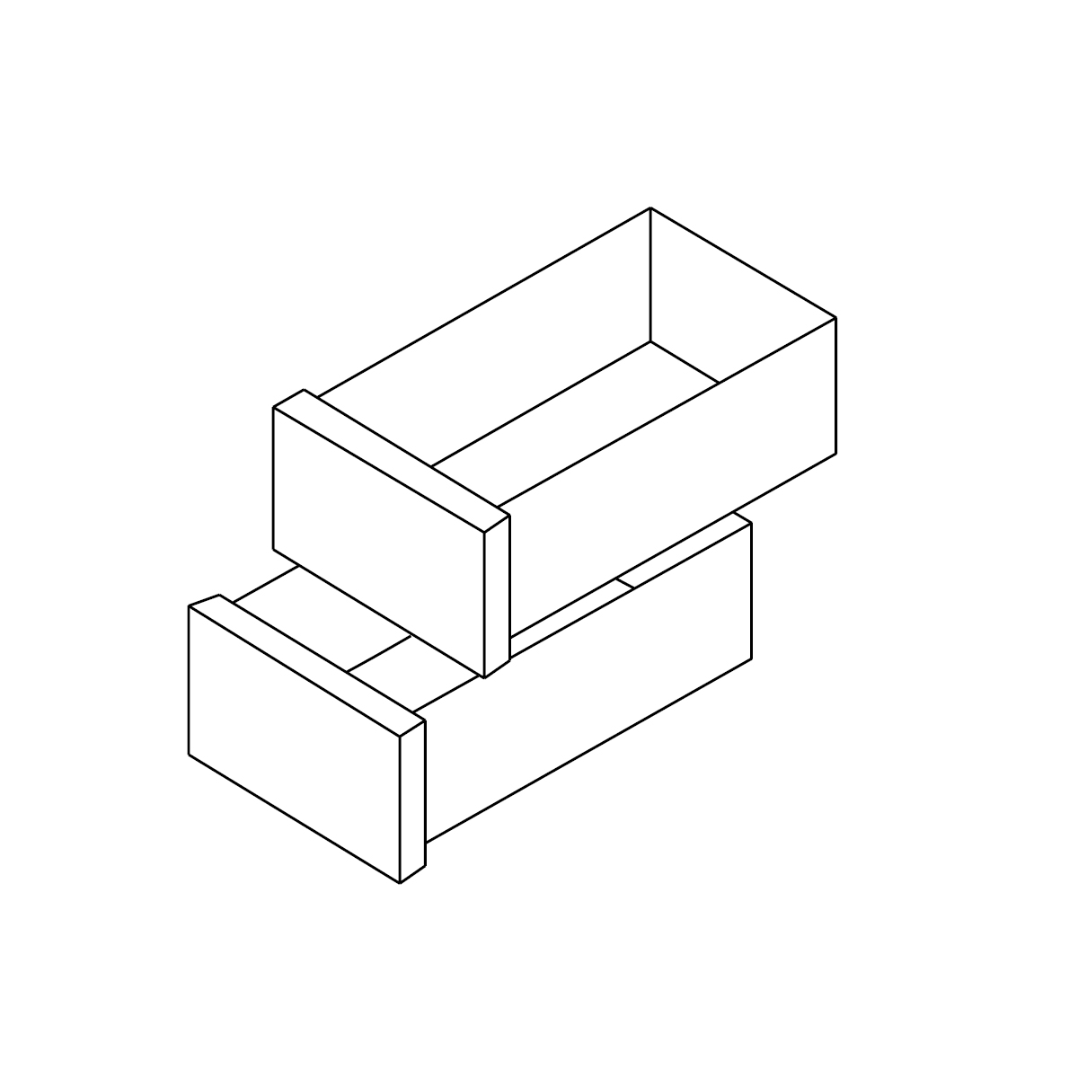 2 Schubladen H 19,5 cm für Unterschrank 30 cm