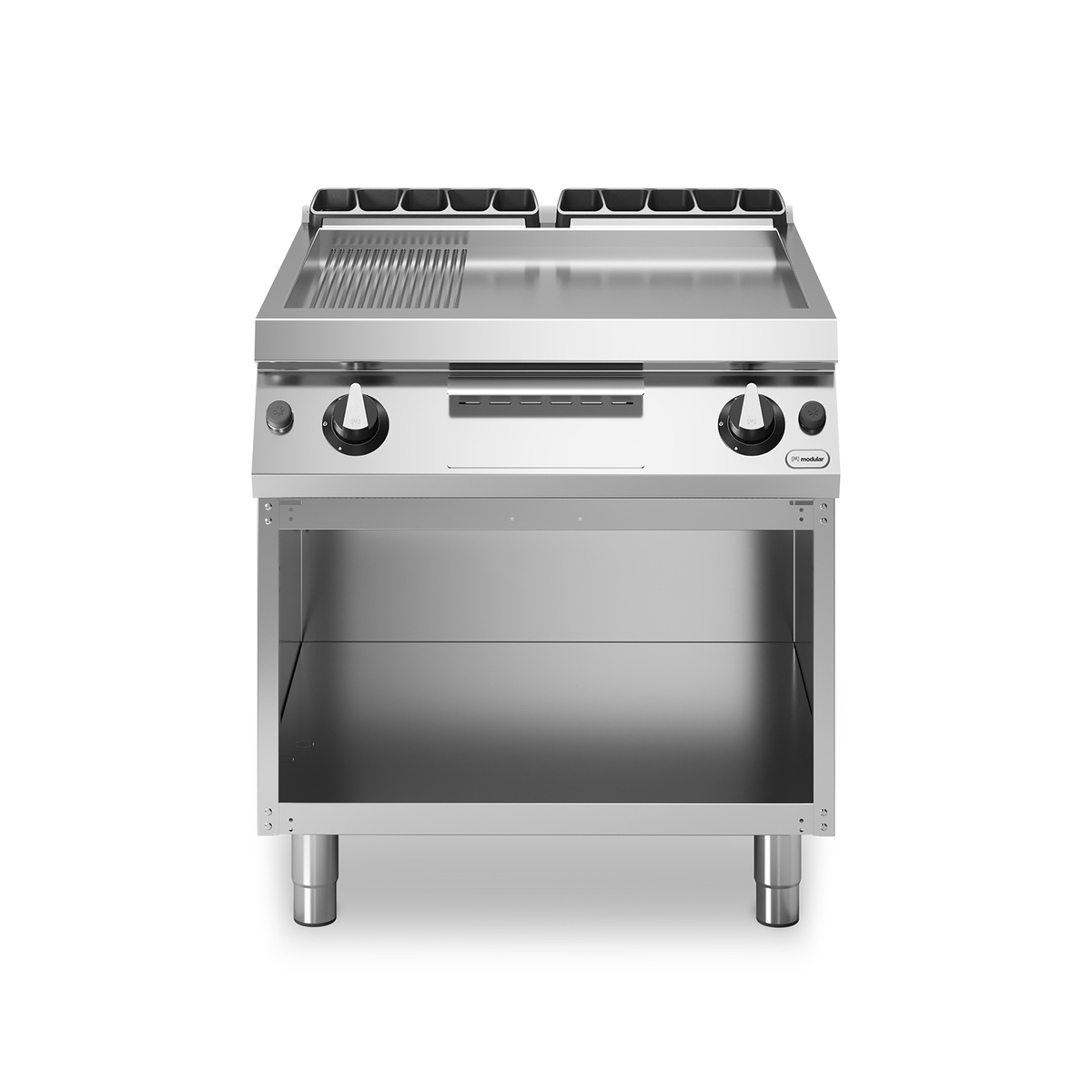 Frittierplatte Gas ROC 70/80 2/3 glatt 1/3 Rillenplatte 12 kW offenes Fach