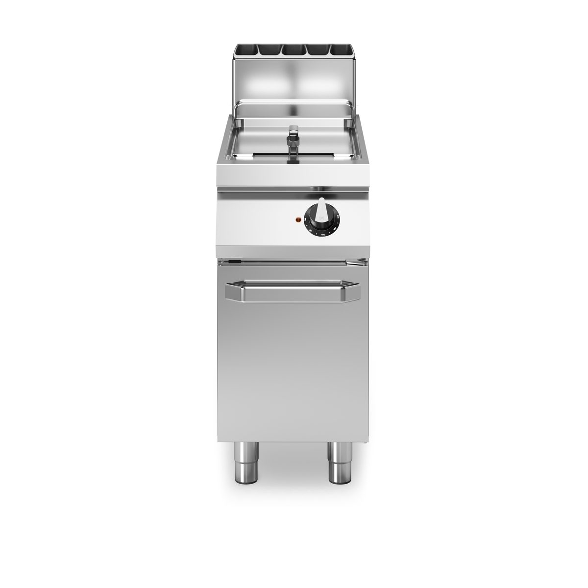 ROC 90/80 Gasfriteuse 2 Becken 22+22 Liter Brenner im Becken 40 kW Fach mit Türen