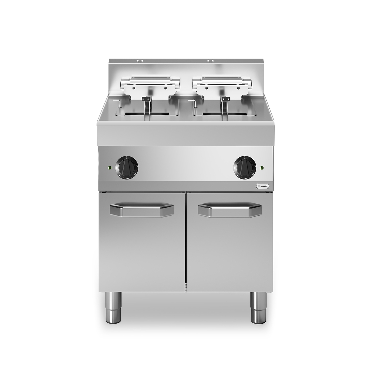 FUN 70/70 Elektrofriteuse 2 Becken 10 Lt Kippwiderstände 18 kW mit Tür