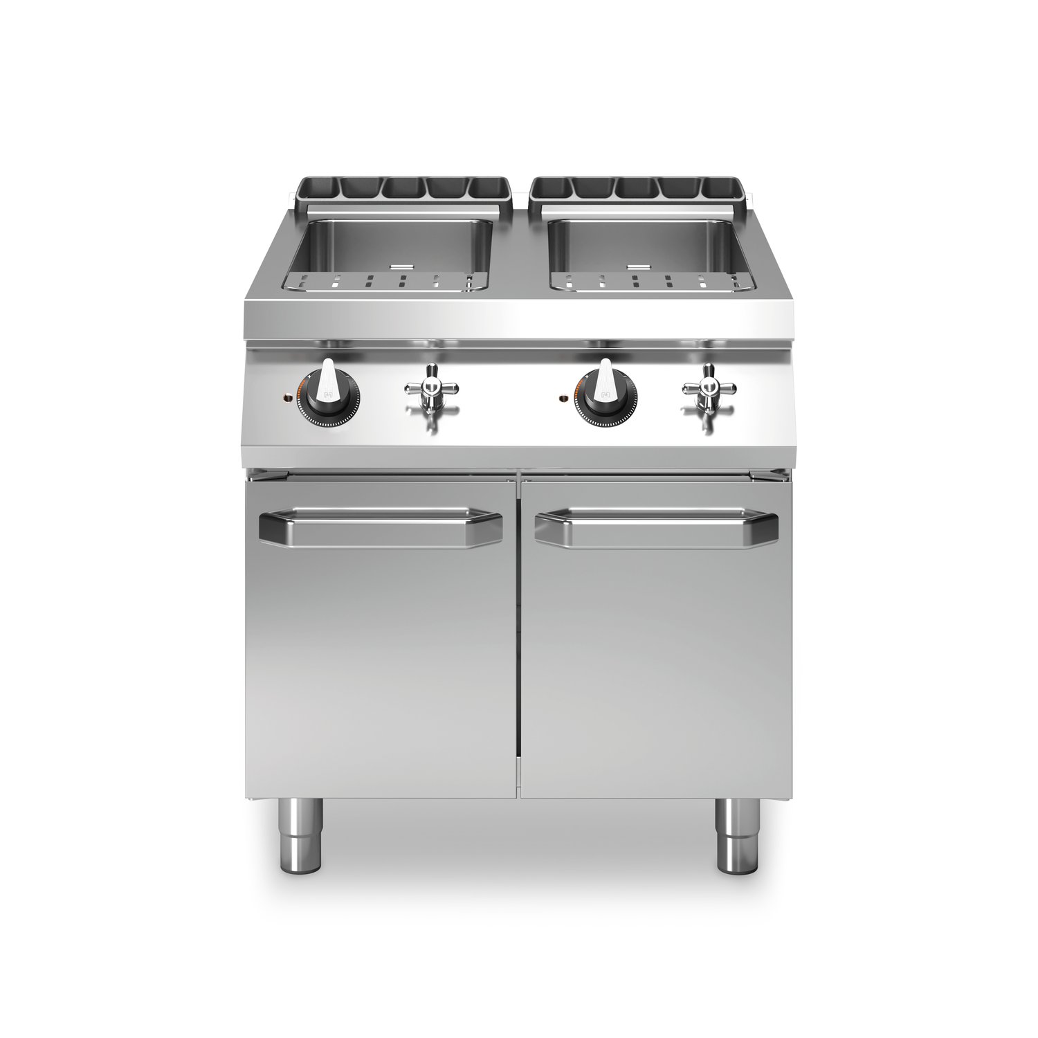 ROC 70/80 Gasherd 2 Becken 26+26 Liter 21 kW Fach mit Türen