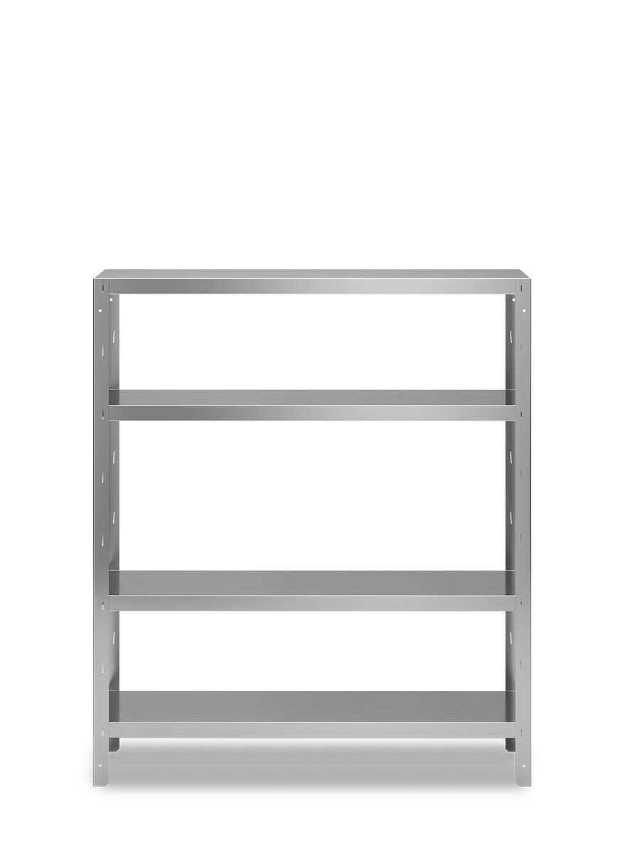Edelstahl Regal 1600mm Höhe mit 4 Böden - 400mm Tiefe - 1200mm Länge