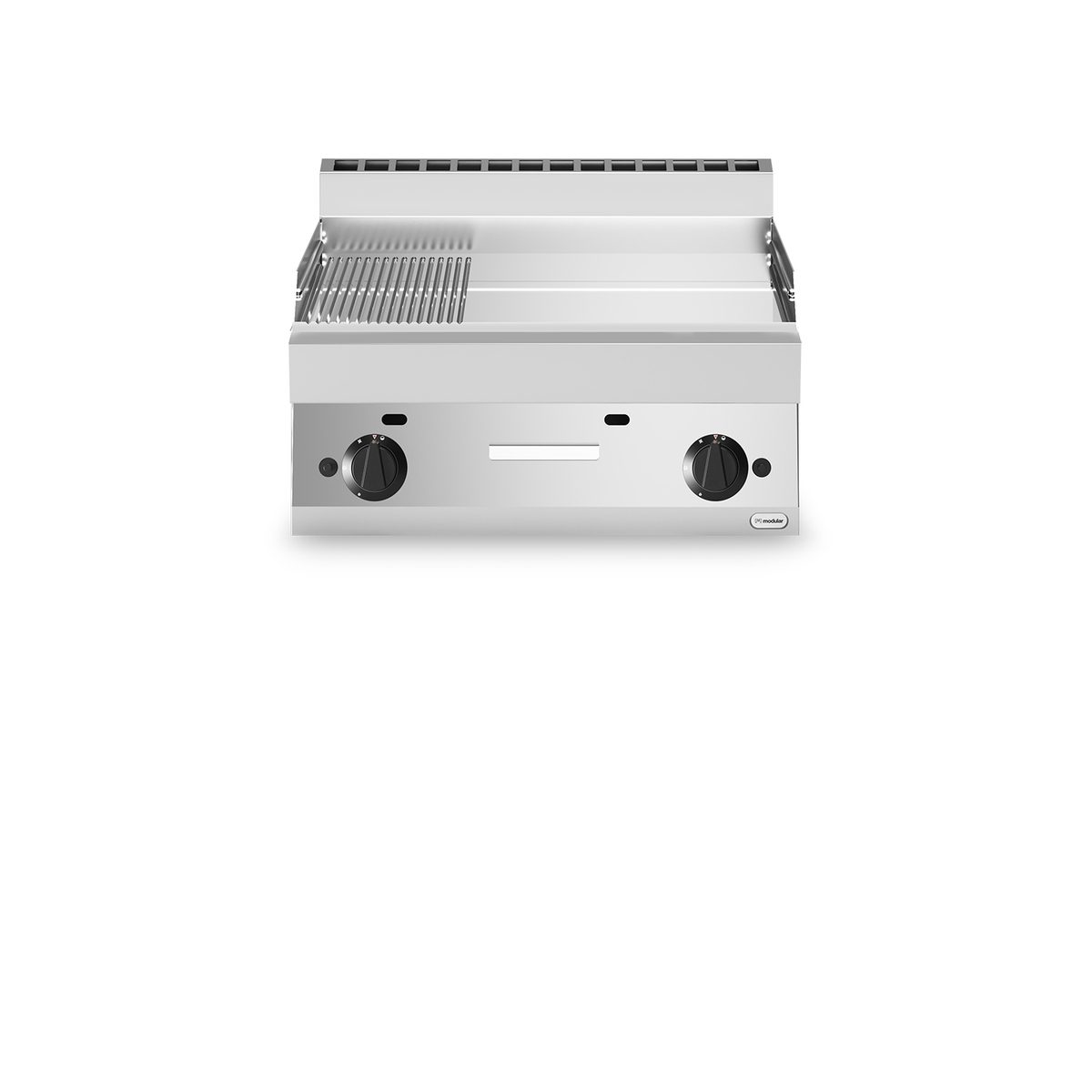 Frytop Gas FUN 65/70 Platte Chrom 2/3 glatt 1/3 gerillt 11,4 kW oben