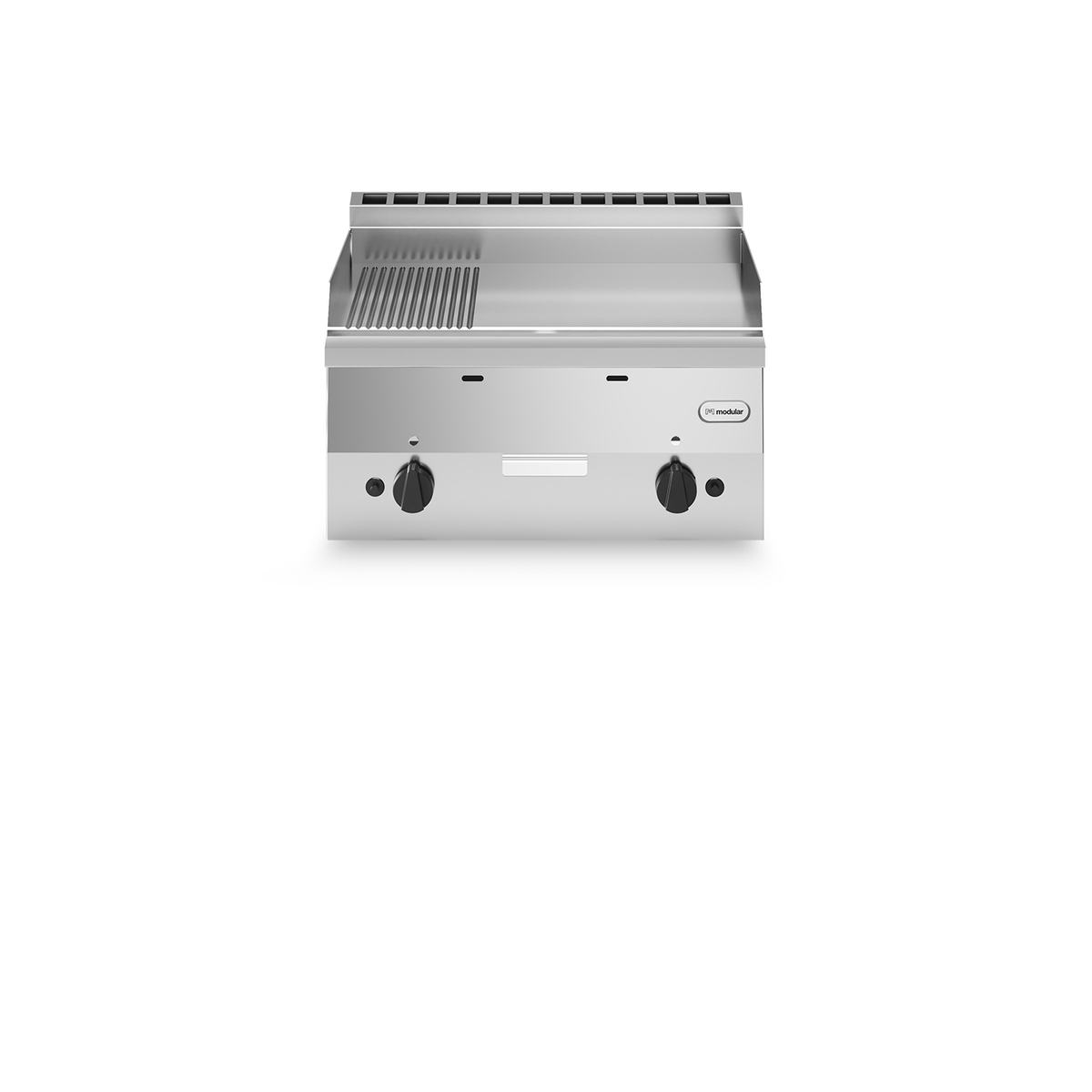 Fritierplatte Gas FUN 60/60 Platte 1/3 gerillt 2/3 glatt 10,4kW oben